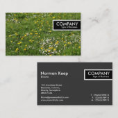 エッジラベル – 牧草地フラワー 名刺 (正面/裏面)