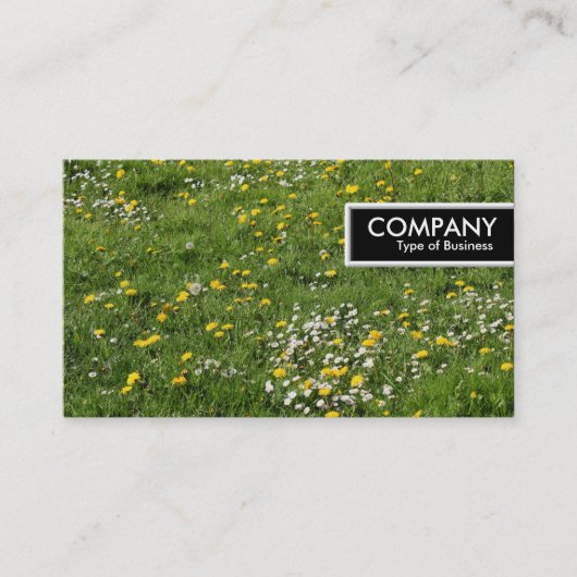 エッジラベル – 牧草地フラワー 名刺 (正面)