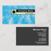 エッジラベル – 青いカーブ 名刺 (正面/裏面)