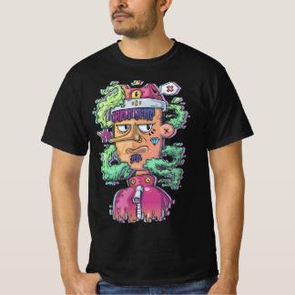 エッジーなカートゥーンストリートウェアメンズTシャツ - アーバン Tシャツ