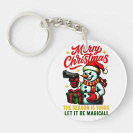 エッジーなクリスマスのスノーマンキーチェーン コレクターズアイテム キーホルダー