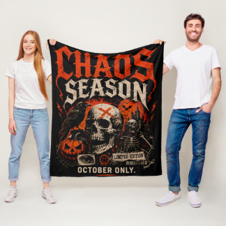 エッジーなゴシックカオスシーズンスカルハロウィン フリースブランケット