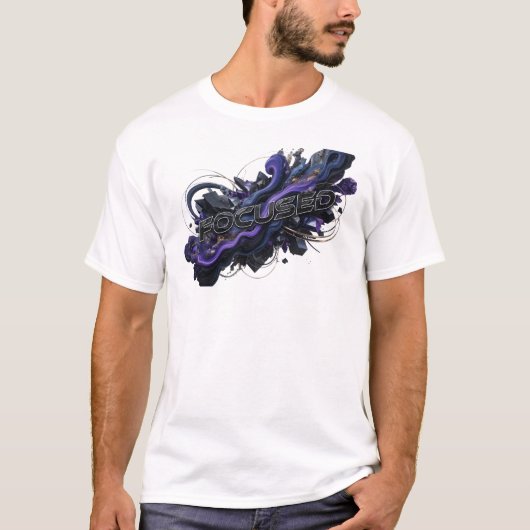 エッジーなネイビーのFOCUSED Tシャツ (正面)