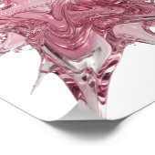エッジーなピンクのWATER SPLASH 3Dテキストアート ポスター (角)