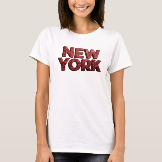 エッジーなレッドのNEW YORK Tシャツ (正面)