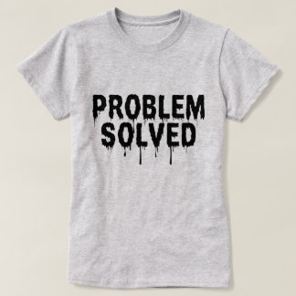 エッジーな問題解決ミニマリストブラックプリント Tシャツ