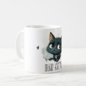 エッジーな子猫のイラスト - "Bad Kitten" テキスト コーヒーマグカップ (正面左)