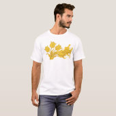 エッジーな抽象フラワー デザイナー グラフィック Tシャツ (正面フル)