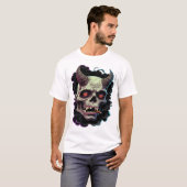 エッジーな角のある鬼モンスターグラフィック Tシャツ (正面フル)