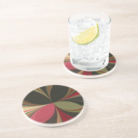 エッジーアース万華鏡のように千変万化するパターンアートプリント コースター (側面)