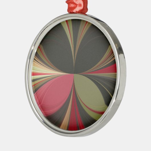 エッジーアース万華鏡のように千変万化するパターンアートプリント メタルオーナメント (左)