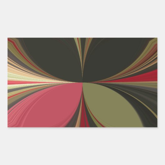 エッジーアース万華鏡のように千変万化するパターンアートプリント 長方形シール (正面)