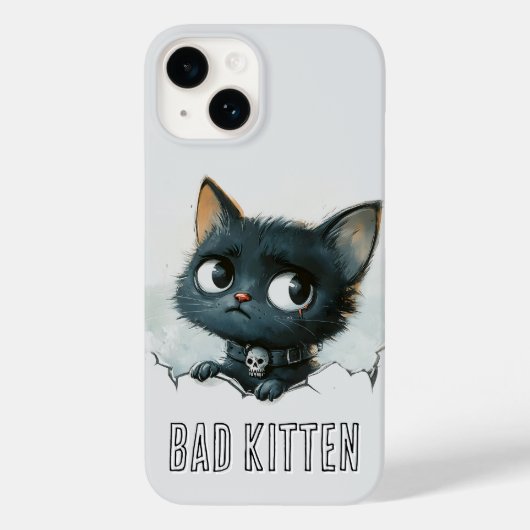 エッジーキテンイラスト - "Bad Kitten" テキスト Case-Mate iPhoneケース (裏面)