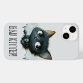 エッジーキテンイラスト - "Bad Kitten" テキスト Case-Mate iPhoneケース (裏面 (横))