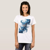 エッジーシルバーのWATER'S+WIZARDRY大胆デザイン Tシャツ (正面フル)