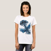 エッジーシルバー滝のように降る薔薇の引用Tシャツ Tシャツ (正面フル)