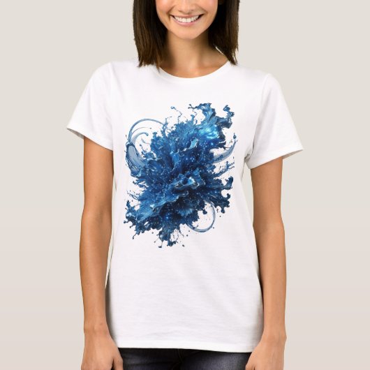 エッジーシルバー ウォーターフロー Tシャツ デザイン (正面)
