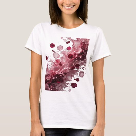 エッジーシルバー 薔薇の花びら IN WATER Tシャツ デザイン (正面)
