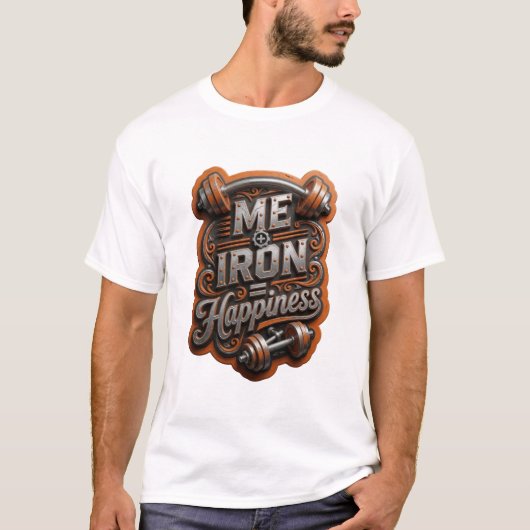 エッジーシルバー ME IRON HAPPINESS オリジナルTシャツ Tシャツ (正面)