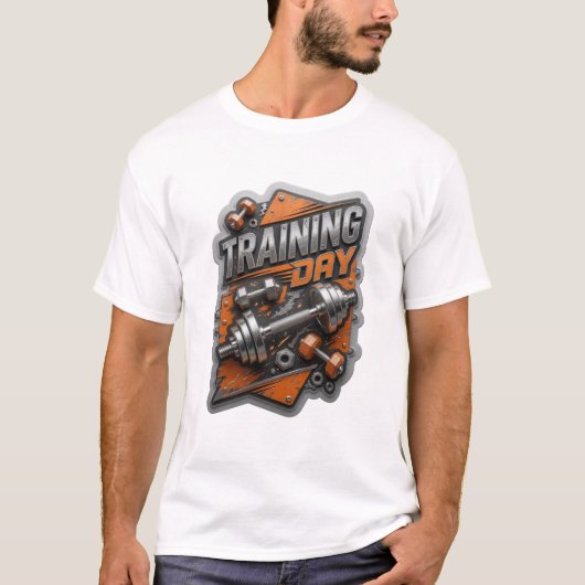 エッジーシルバーTRAINING DAY グラフィックTシャツ Tシャツ (正面)