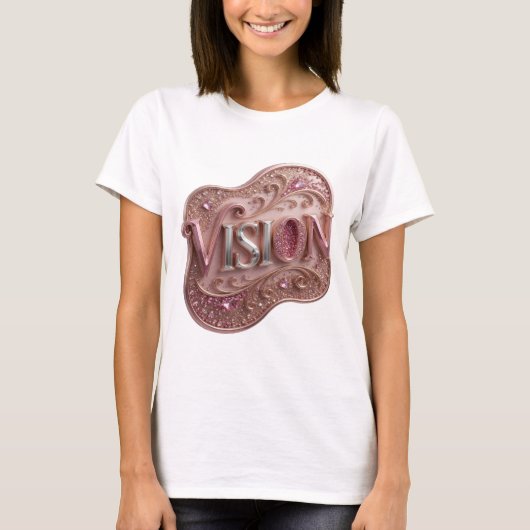 エッジーシルバーVISIONプリント Tシャツ (正面)