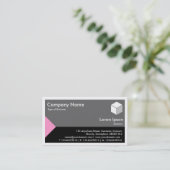 エッジ三角形 – ピンク、黒、グレー 名刺 (スタンド正面)