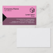 エッジ三角形II – ピンク色の濃淡 名刺 (正面/裏面)