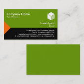 エッジ三角形III – オレンジ、アボカド付き黒 名刺 (正面/裏面)