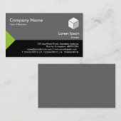 エッジ三角形III – 火星の緑、黒（グレー） 名刺 (正面/裏面)