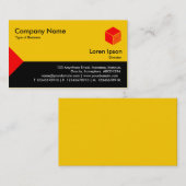 エッジ三角形III – 赤、オレンジ付き黒 名刺 (正面/裏面)