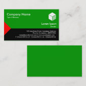 エッジ三角形III – 赤、黒、草の緑 名刺 (正面/裏面)