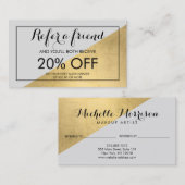 エッジ幾何フェイク金箔とグレー参照 紹介カード (正面/裏面)