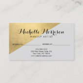 エッジ幾何フェイク金箔とグレー参照 紹介カード (裏面)