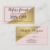 エッジ幾何学的フェイク金箔とピンクの紹介 紹介カード (正面/裏面)