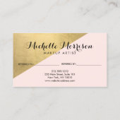 エッジ幾何学的フェイク金箔とピンクの紹介 紹介カード (裏面)