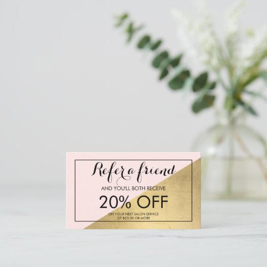 エッジ幾何学的フェイク金箔とピンクの紹介 紹介カード (スタンド正面)