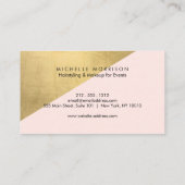 エッジ幾何学的フェイク金箔とピンクカラーブロック 名刺 (裏面)