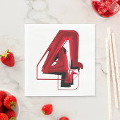 エッジ抽象芸術赤と黒の数値4 スタンダードランチョンナプキン