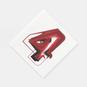 エッジ抽象芸術赤と黒の数値4 スタンダードランチョンナプキン (角)