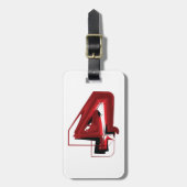 エッジ抽象芸術赤と黒の数値4 ラゲッジタグ (正面縦)