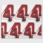 エッジ抽象芸術赤と黒の数値4 ラッピングペーパー (フラット)