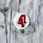 エッジ抽象芸術赤と黒の数値4 缶バッジ (インサイチュ)