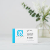 エッジ（ロゴ） – スカイブルー 名刺 (スタンド正面)