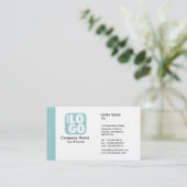 エッジ（ロゴ） – 淡青（緑） 名刺 (スタンド正面)