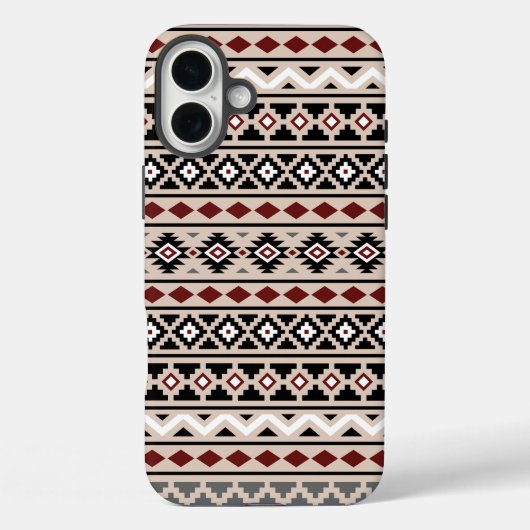 エッセアステカスII PTN白黒グレーレッドサンド Case-Mate iPhoneケース (裏面)