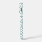 エッセアステカスPtn IIIアヒル卵ブルーの上に白 iPhoneケース (左側面)