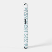 エッセアステカスPtn IIIアヒル卵ブルーの上に白 iPhoneケース (右側面)