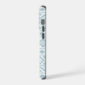 エッセアステカスPtn IIIアヒル卵ブルーの上に白 iPhoneケース (左側面)