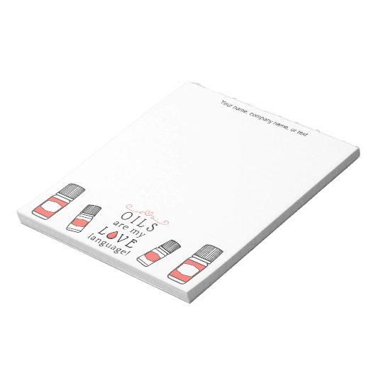 エッセンシャル油は私の愛の言語コーラルピーチ ノートパッド (回転)