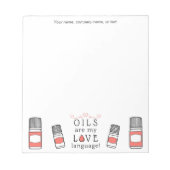 エッセンシャル油は私の愛の言語コーラルピーチ ノートパッド (正面)